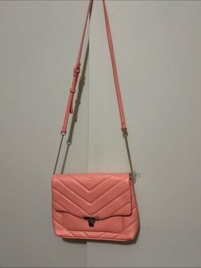 a new day Coral Quilted Crossbody Bag with Gold Hardware